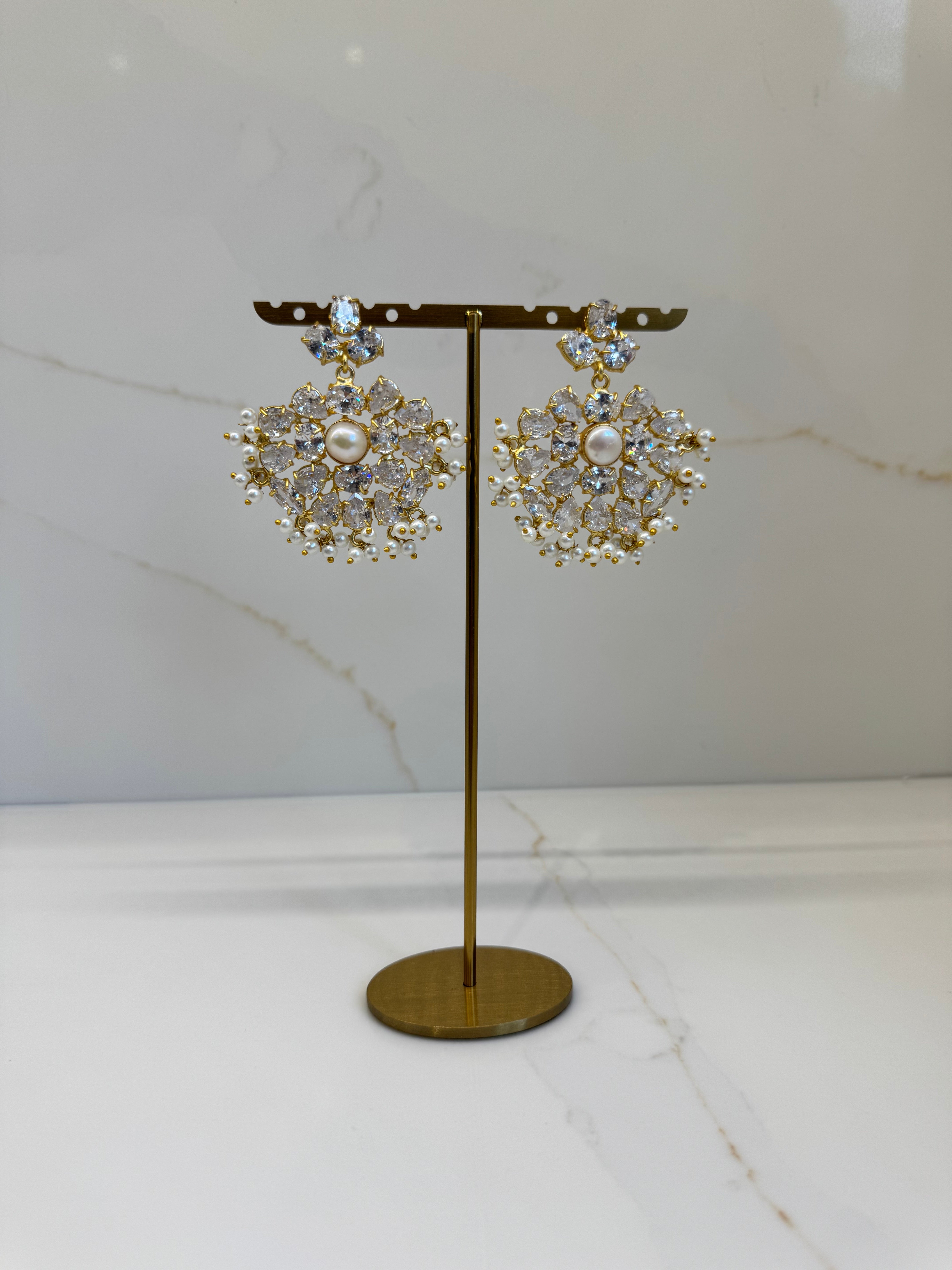 Crystal Rosette Earrings