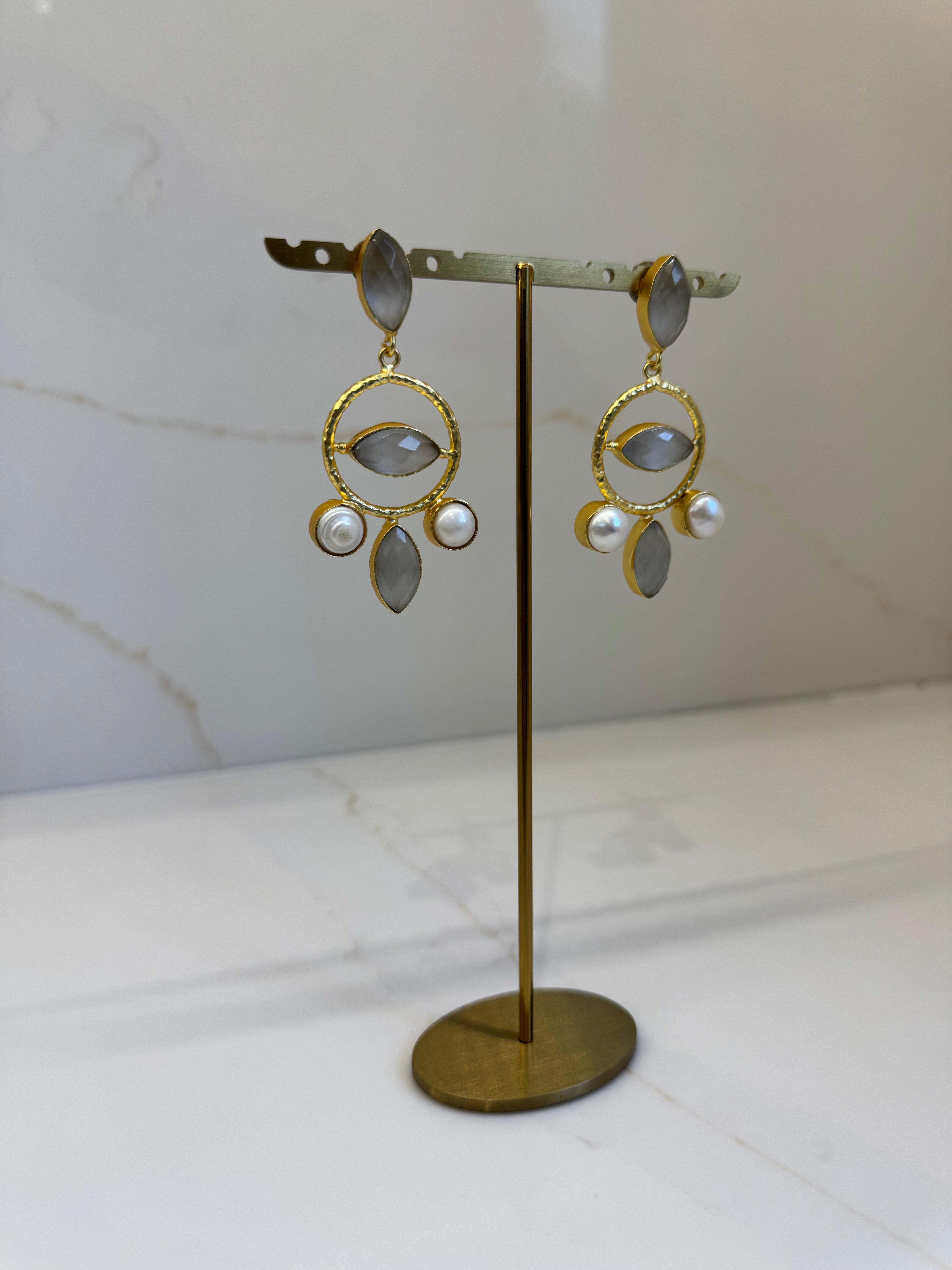 Soft grey moonlight earrings