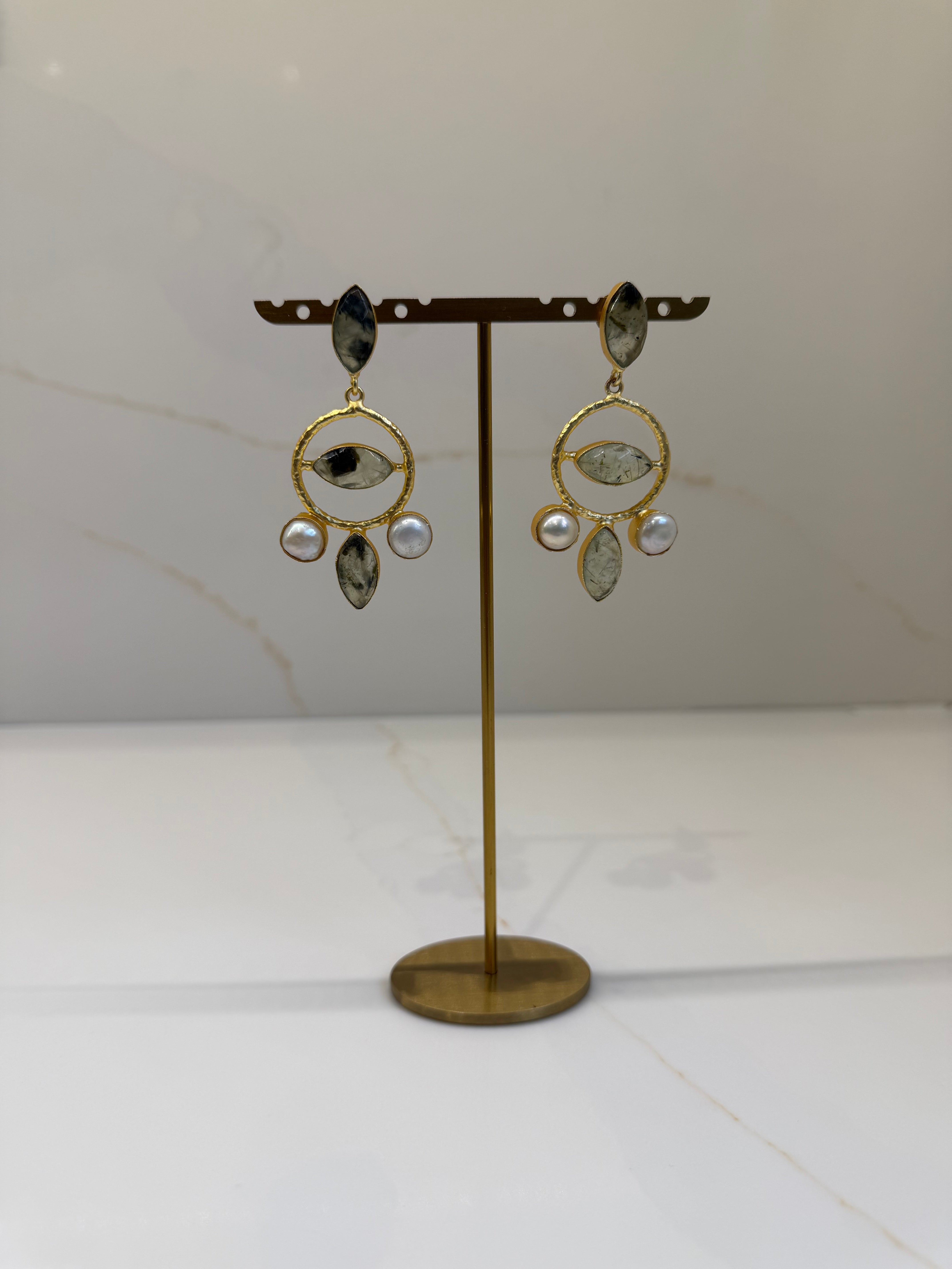 Olive moonlight earrings