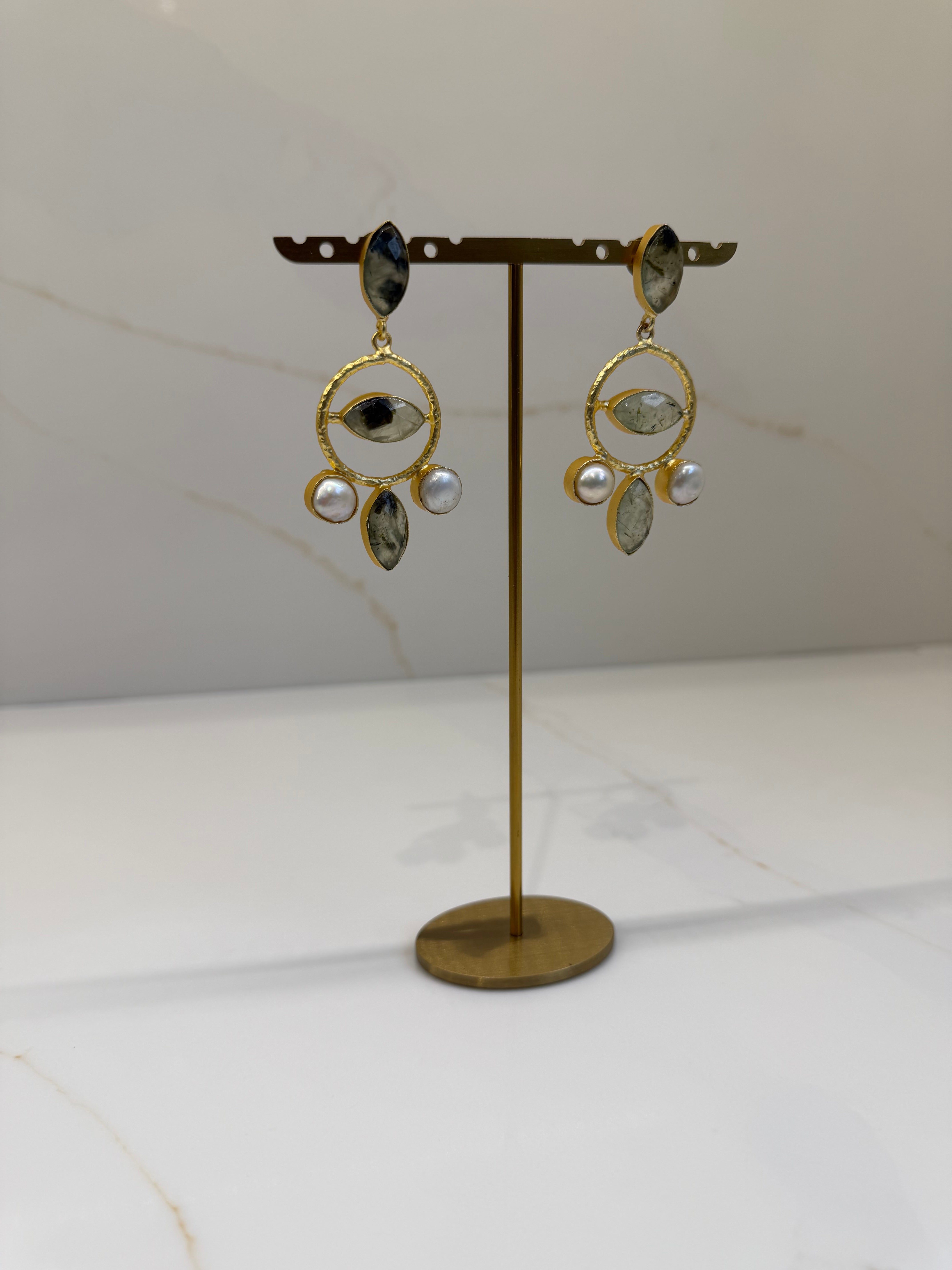Olive moonlight earrings